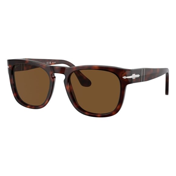 New PERSOL Elio Havana Polarised Square PO3333S 24/57 Sunglasses Women - Picture 1 of 7